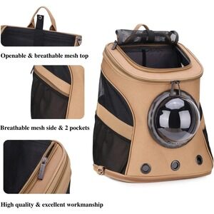 LOLLIMEOW Large Pet Carrier Backpack, Bubble Backpack Carrier for Fat Cats and P